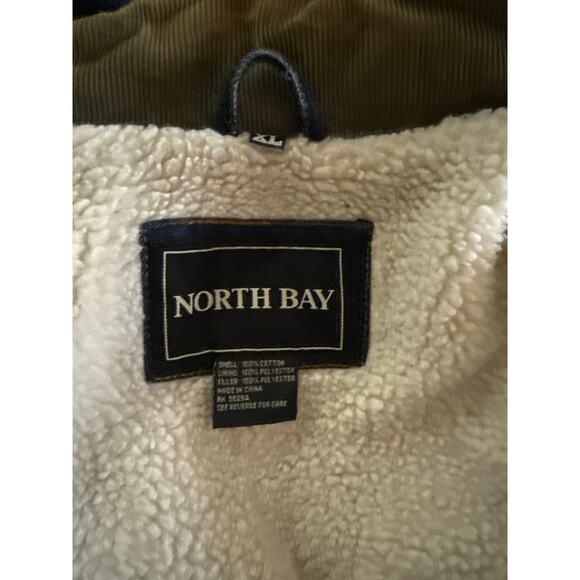 VINTAGE NORTH BAY fleece lined corduroy collar 90s grunge denim jacket XL - Picture 2 of 7